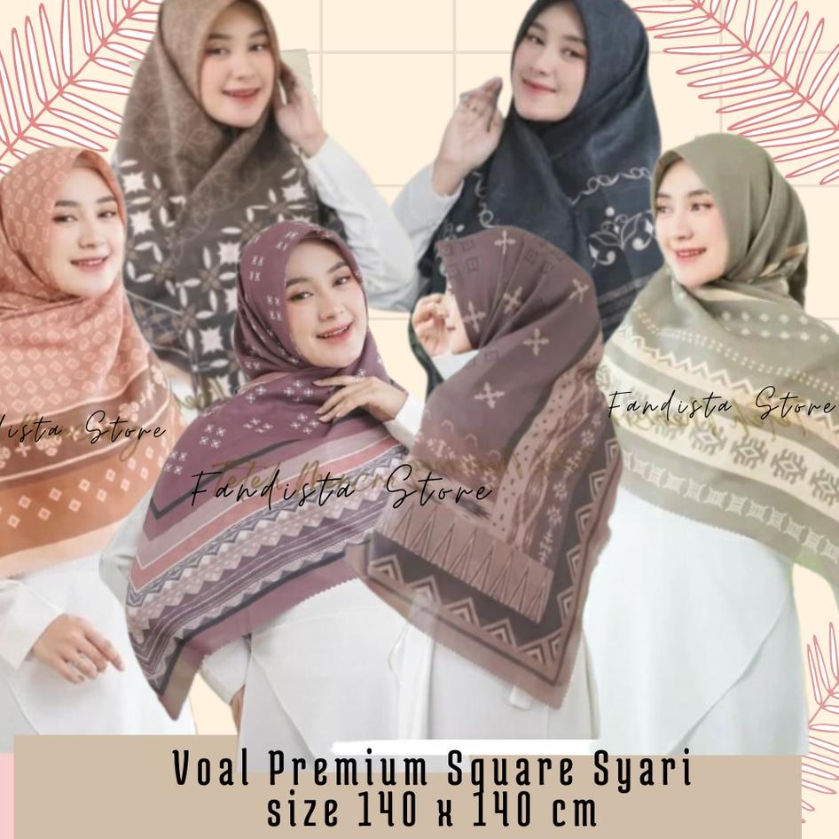 ➤Murah SEGIEMPAT VOAL SYARI Premium Size 140 x 140 cm MOTIF JILBAB SEGIEMPAT JUMBO Hijab Voal | Kerudung Jumbo | Syar'i Segi Empat Keluaran Terbaru