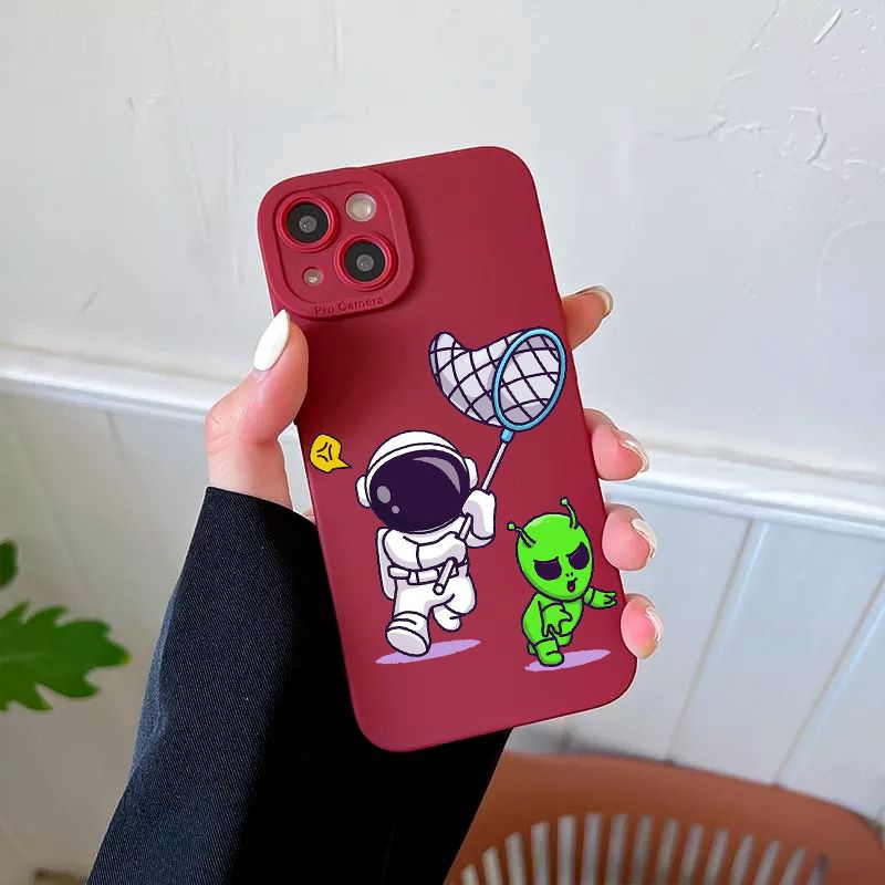 Softcase Motif Astronot CC33 for Iphone 6 6s 6+ 6s+ 7 8 X Xs Xr Max 11 12 13 Pro Max 14+ Plus and Infinix Hot 9 10 11 11s NFC 12 12i Play Note 8 12 Pro 5G Smart 5 6 6+