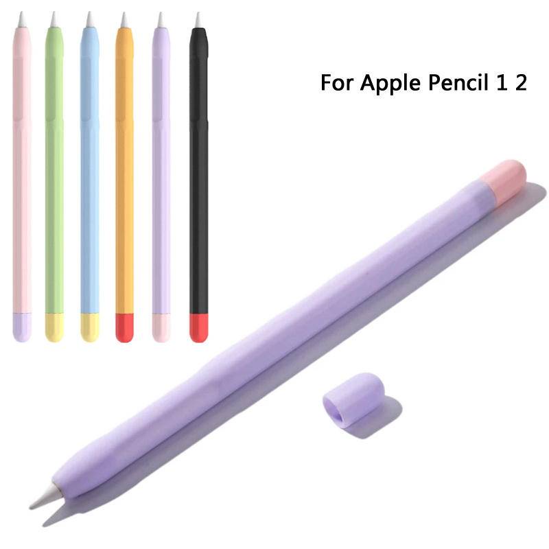 Stylus Cover Silicone Pen Case Untuk Apple Pencil 1 2warna Senada Stylus Pelindung Case Non-slip Anti Jatuh Untuk Apple Pencil 1st 2nd Cover