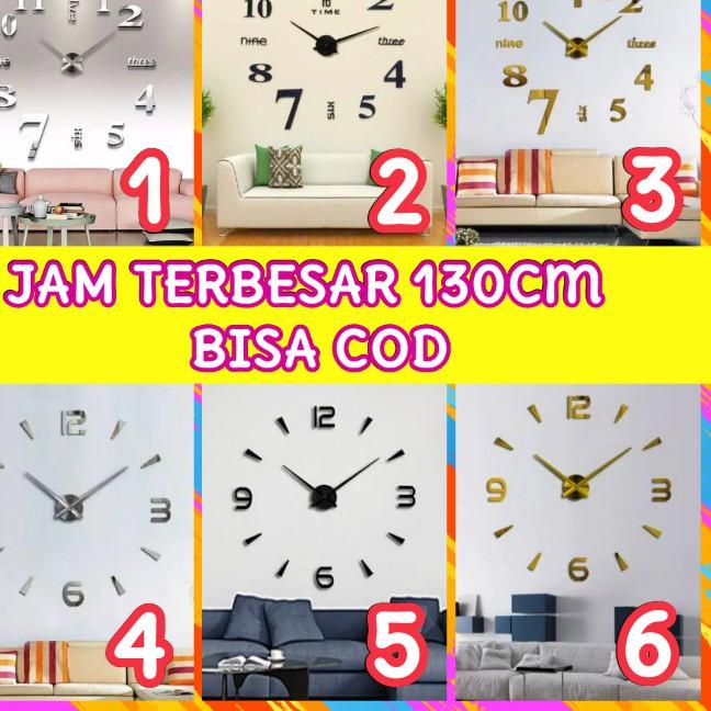 Keluaran Terbaru.. Jam Dinding Besar 130cm Ukuran Super Jumbo | Jam Dinding Tempel Tembok DIY Unik |