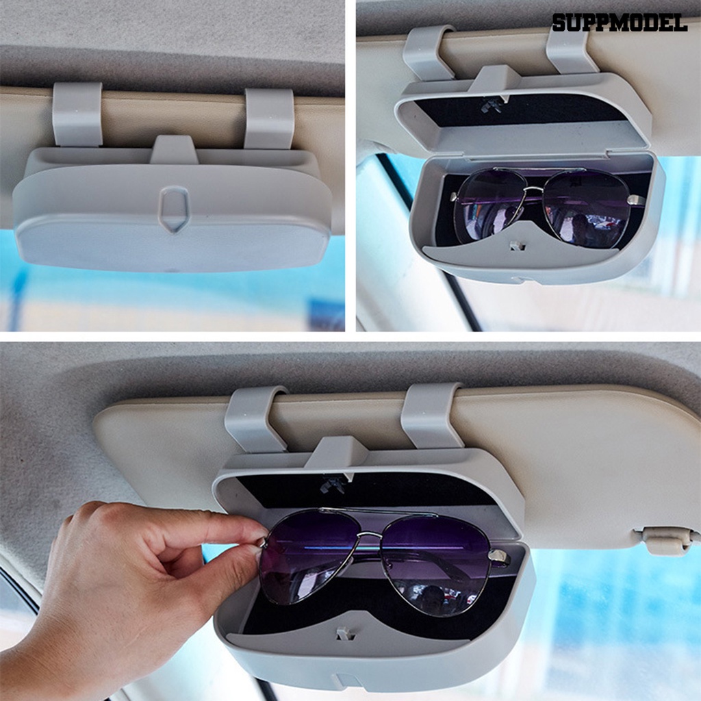 [Dekorasi] Tempat Visor Mobil Pengerjaan Halus Anti-Korosi Tahan Lama Tahan Aus Multifungsi Kotak Pelindung Operasi Satu Tangan Car Sun Visor Glasses Case Untuk Mobil