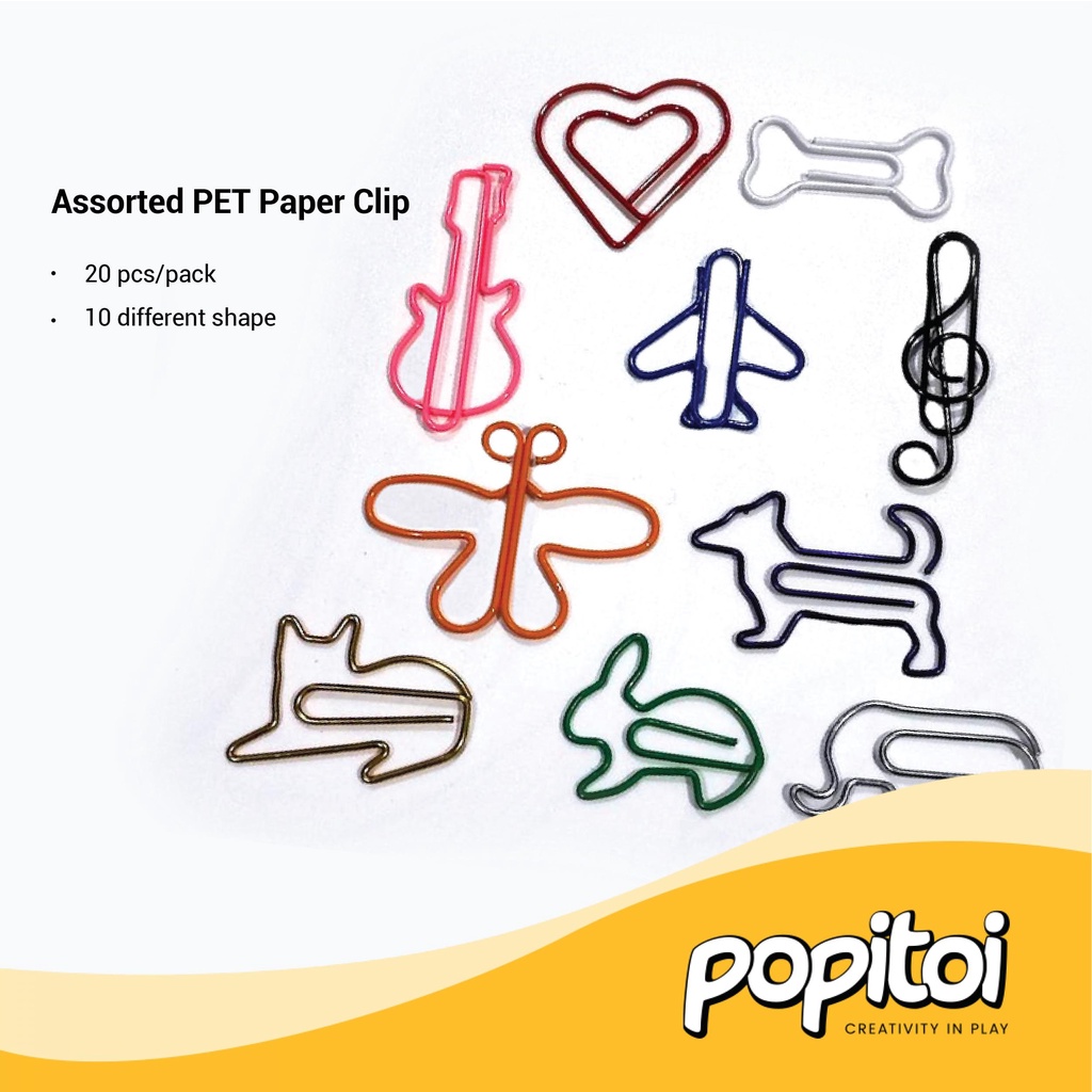 

Assorted PET Metal Paper Clip (20 pcs/pack) Klip Kertas Penjepit Paperclip