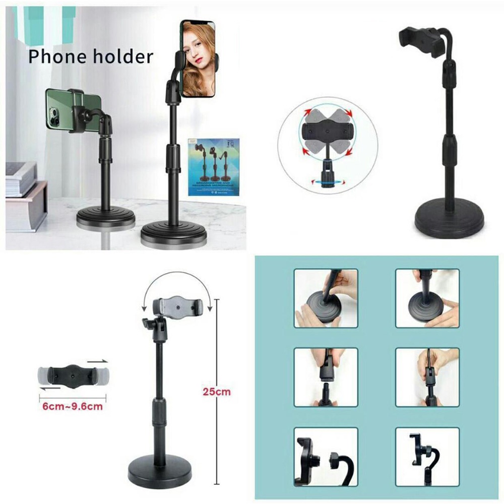 Holder Meja Standing Putar 360 Derajat Phone Holder Stand Dudukan Folding Kuat HD25