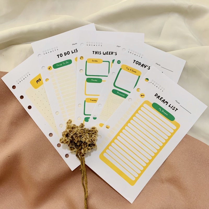 

01 - PDF Printable - Dream List | To Do List | This Week’s Plan | Today’s Plan | My Notese