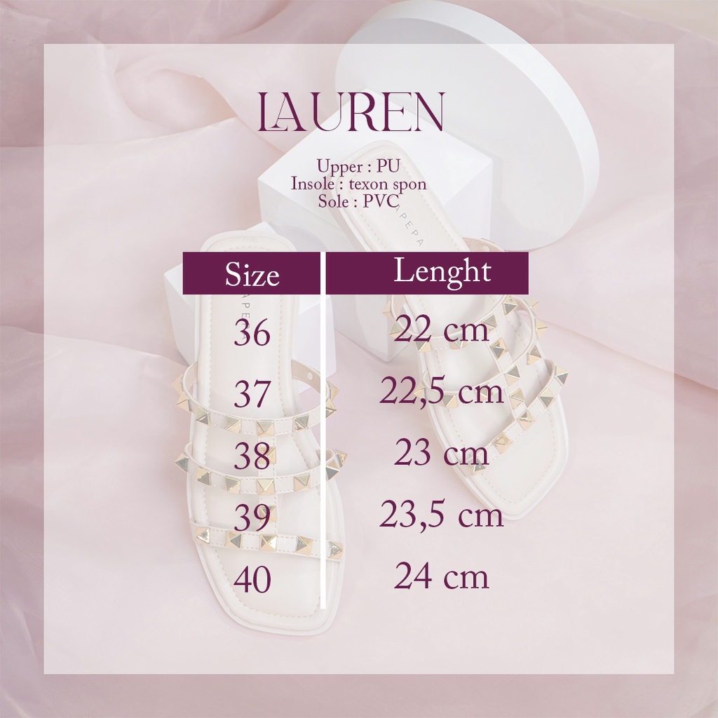 AVLINSTORE - tipe LAUREN Sandal Wanita Teplek Casual Model Duri Sendal Slop Empuk Flat Cewek Kasual Kekinian