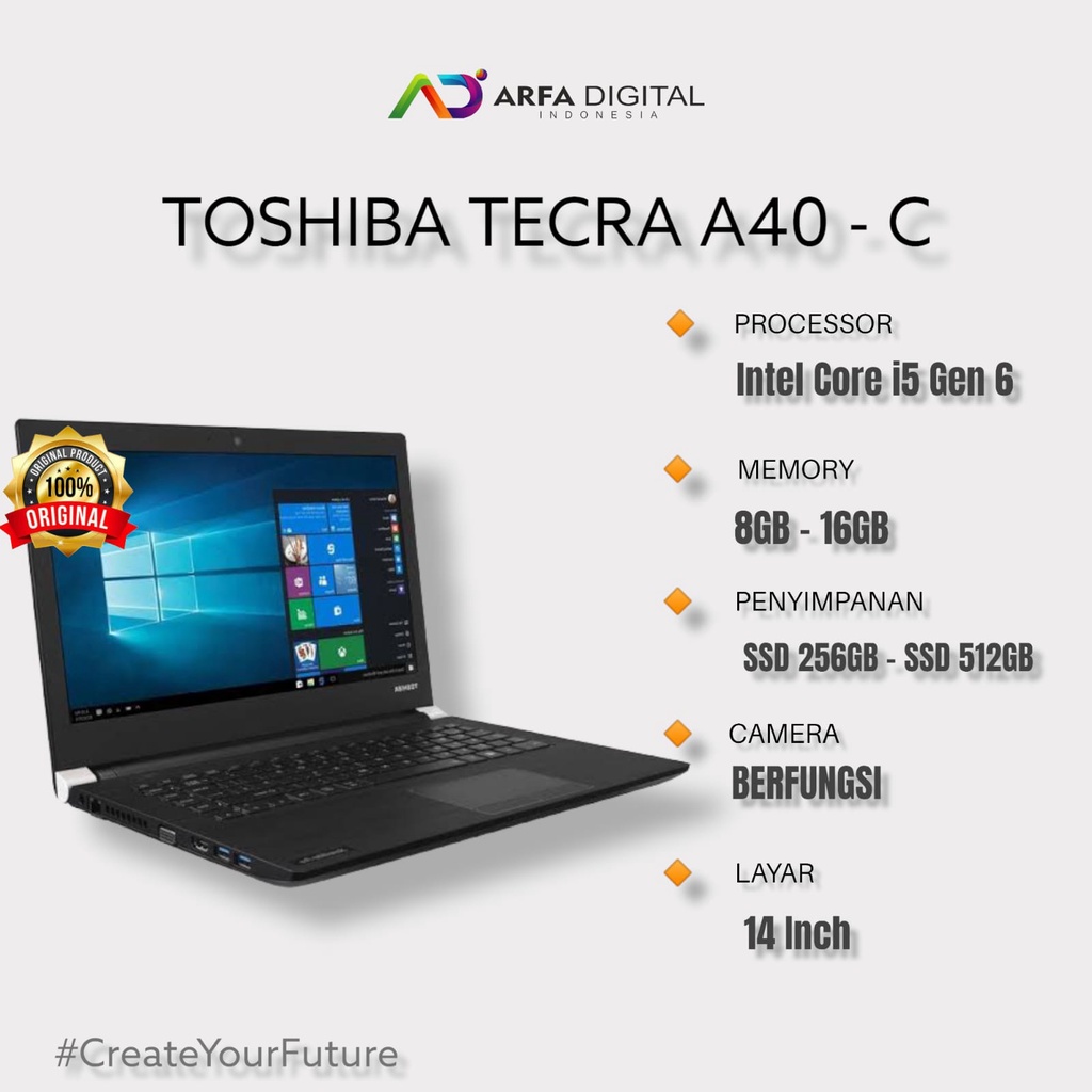 Laptop  Toshiba Tecra A40-C Intel Core i5-6200U RAM 16GB SSD 256GB !4&quot; Win 10
