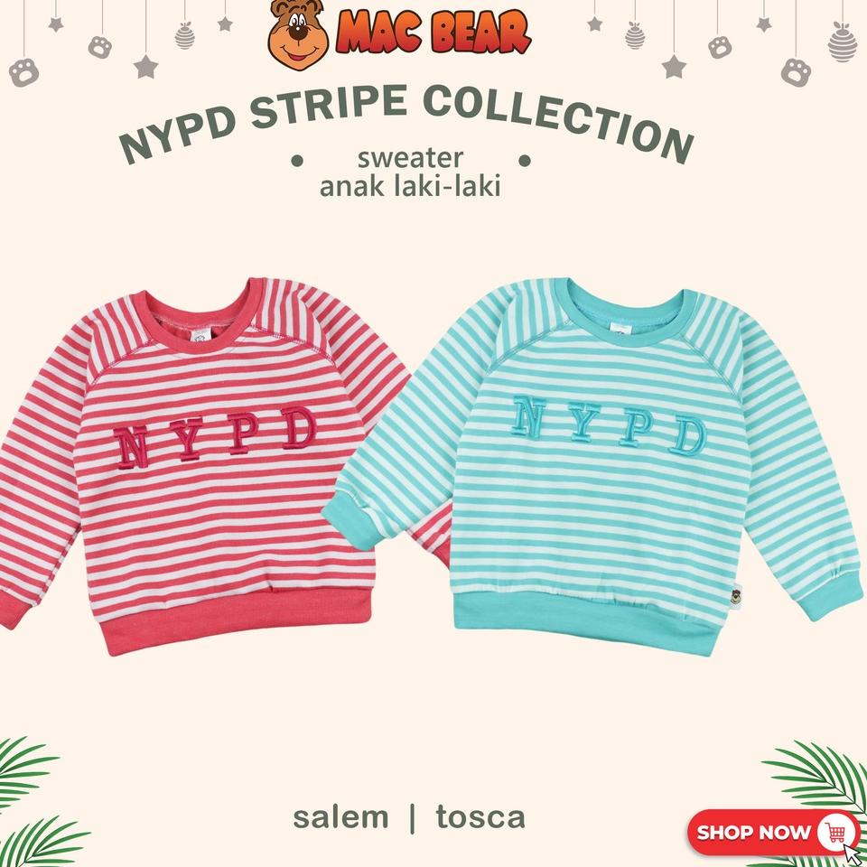 Baju Anak Laki-laki Sweater Anak Winter Collection NYPD Stripe 6 bulan - 12 tahun ◦ SUN.18De22ј