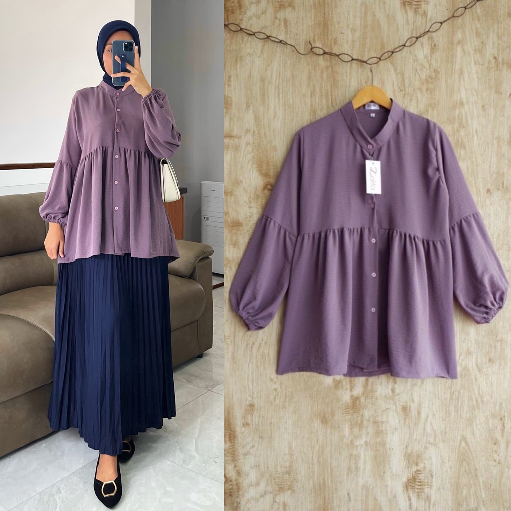 TANIA blouse by ZALFA OUTFIT / blouse polos / blouse crincle