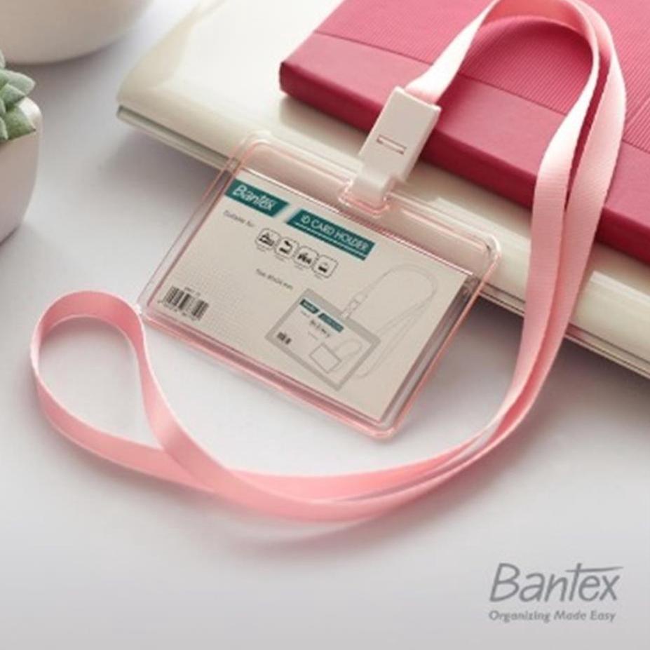 

((T-4-U ㊚> ID Card / Tempat Kartu Nama Bantex Transparent Holder Lanyard Landscape 8867 pasti dikirim