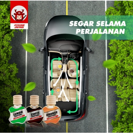 Pengharum Mobil Zerone Japan Parfum Mobil Banyak Varian Wangi/Parfum Botol Kaca Aroma Kopi Lemon Oce