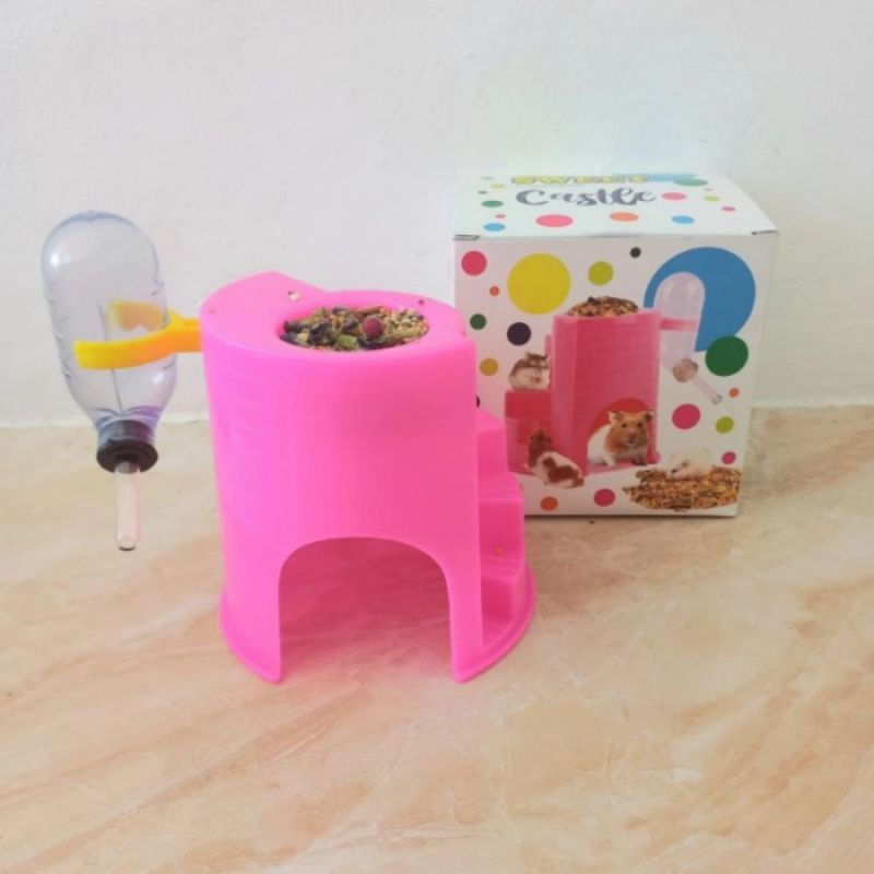 Sweet Castle Dot Botol 60 ml Tempat Tidur Wadah Makan Hewan Hamster Sugar