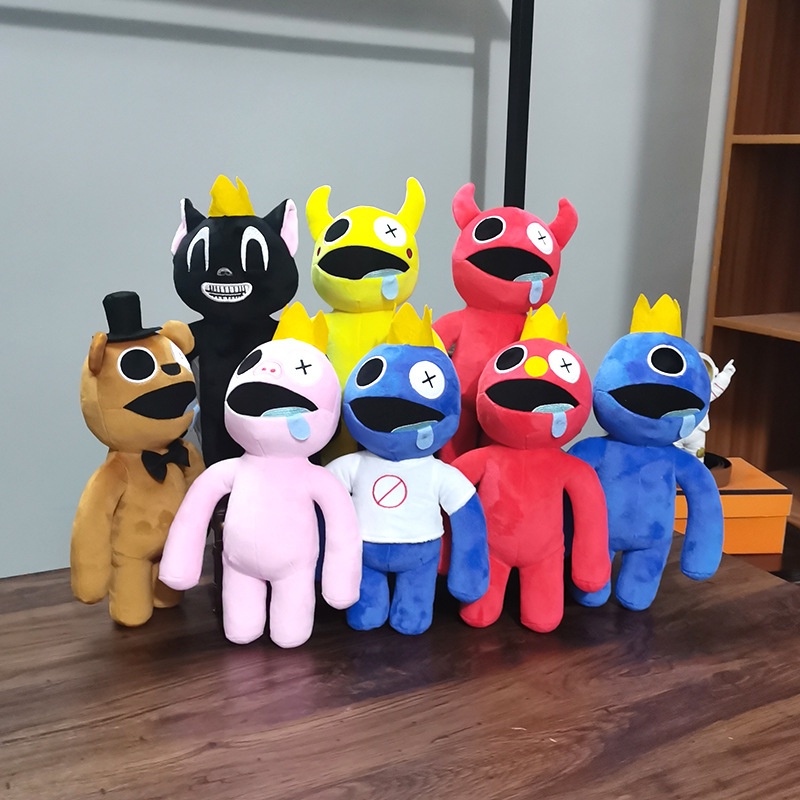 Teman Pelangi Baru Mainan Mewah Kawaii Game Karakter Boneka Monster Biru Boneka Lembut Mainan Anak Boneka Mewah Hadiah Natal