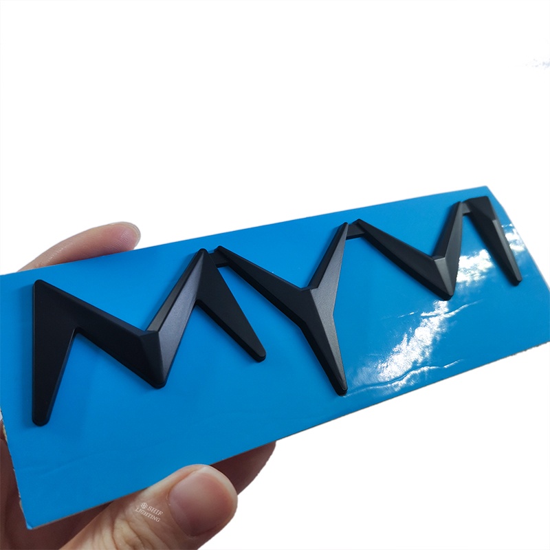 1x Chrome Hitam MYVI Huruf Mobil Auto Rear Trunk Emblem Badge Stiker Decal Pengganti PERODUA MYVI