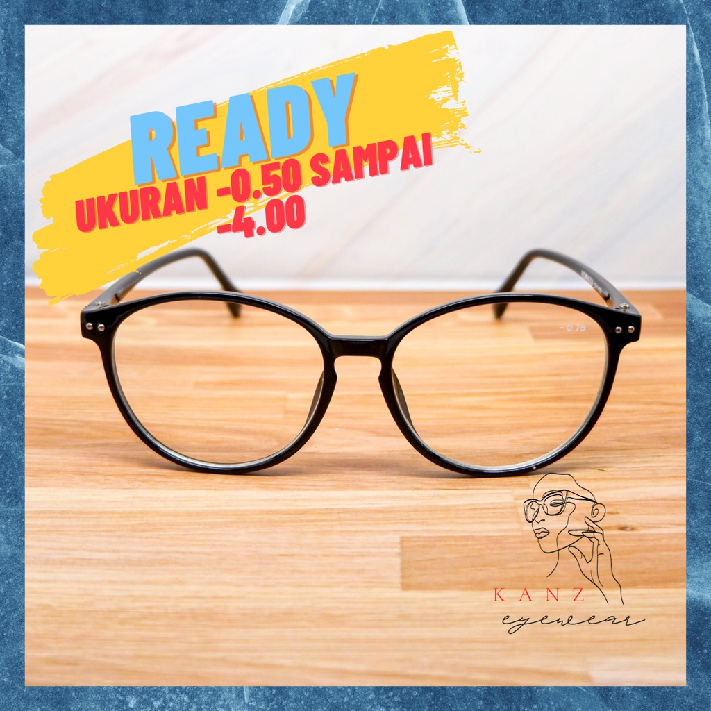 Kacamata Minus Cat Eye Jarak Jauh Wanita Pria Frame Besar Murah Gaya Remaja Muka Bulat