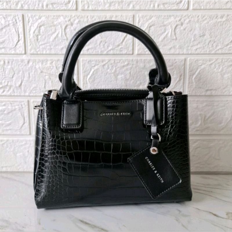 Preloved tas CK croco warna hitam