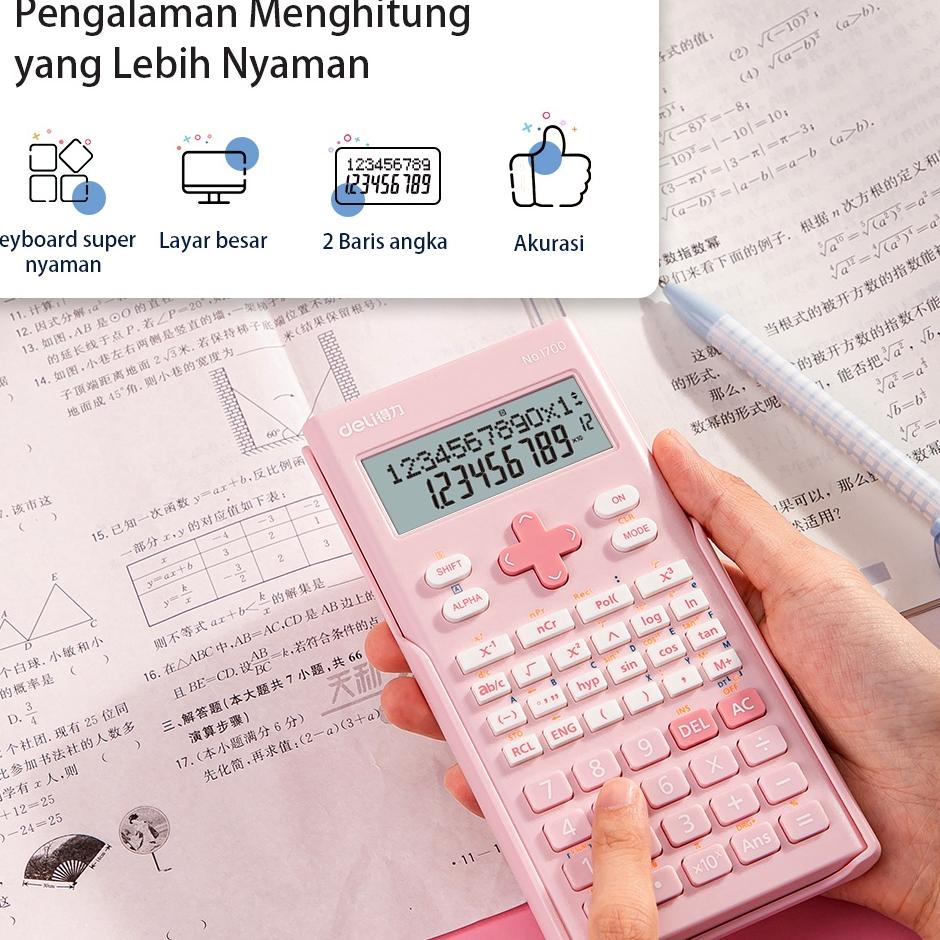 

✬Promo➜ Deli Calculator Scientific Kalkulator 240 Fungsi Kalkulasi 3 Warna 1700 67 ✬