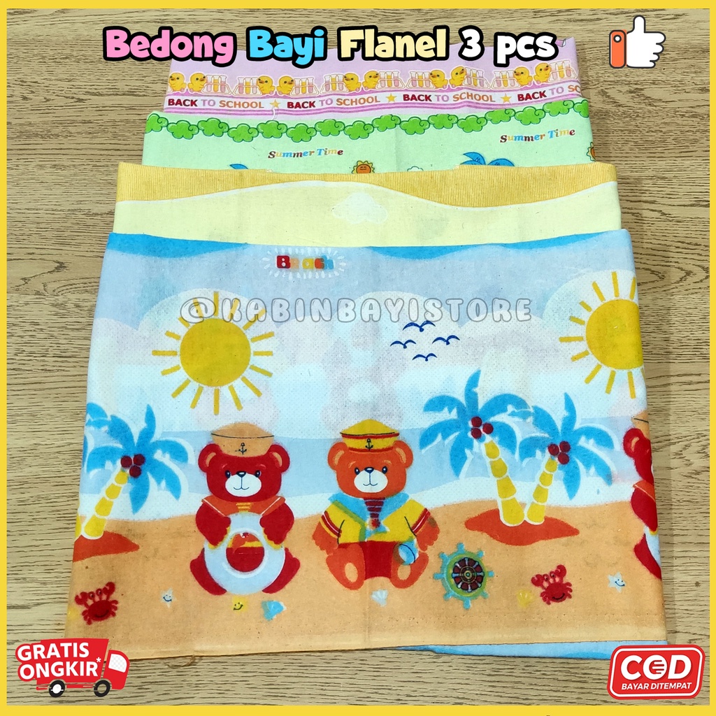 3 Pcs Bedong Bayi Lembut Karakter