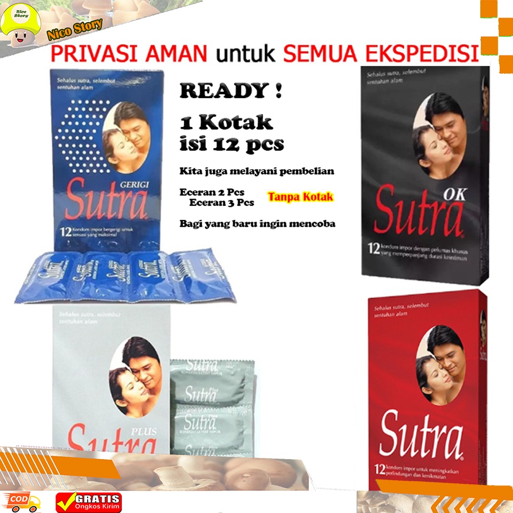 (NCS) PRIVASI J&amp;T JNE Kondom Condom SUTRA Merah / RM / Plus / HITAM OK / Gerigi Biru isi 2 3 12