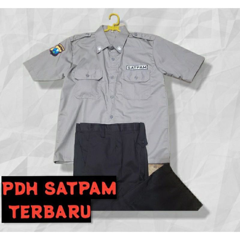 SERAGAM PDH SATPAM SECURITY UKURAN JUMBO BONUS NAMA