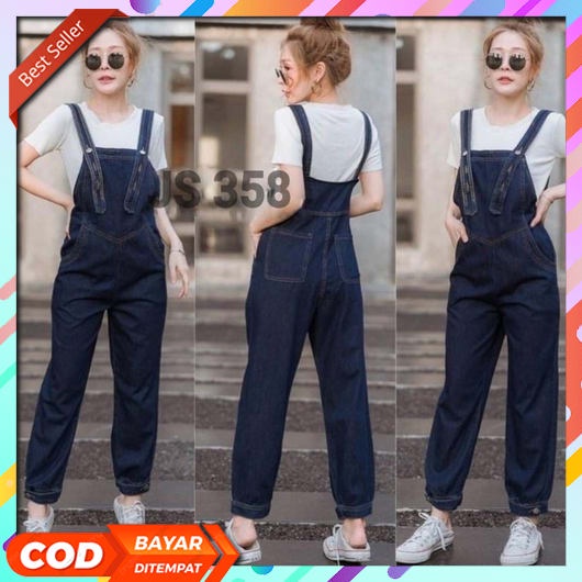 Jumpsuit Wanita Korean Style Pendek Jeans Terbaru 2022 Overal Perempuan  Korea Baju Kodok Jumbo Panj