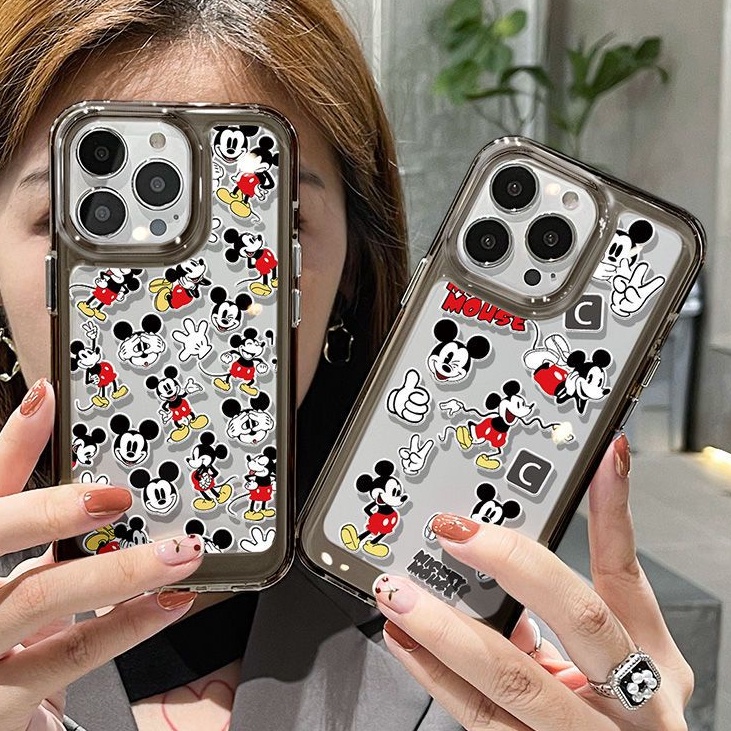 IPHONE Casing Ponsel Lembut Mouse Lucu Kompatibel Untuk Iphone14 13 12 11 Pro XS Max Casing X XR 78 6 6S Plus Cover TPU Transparan Shockproof