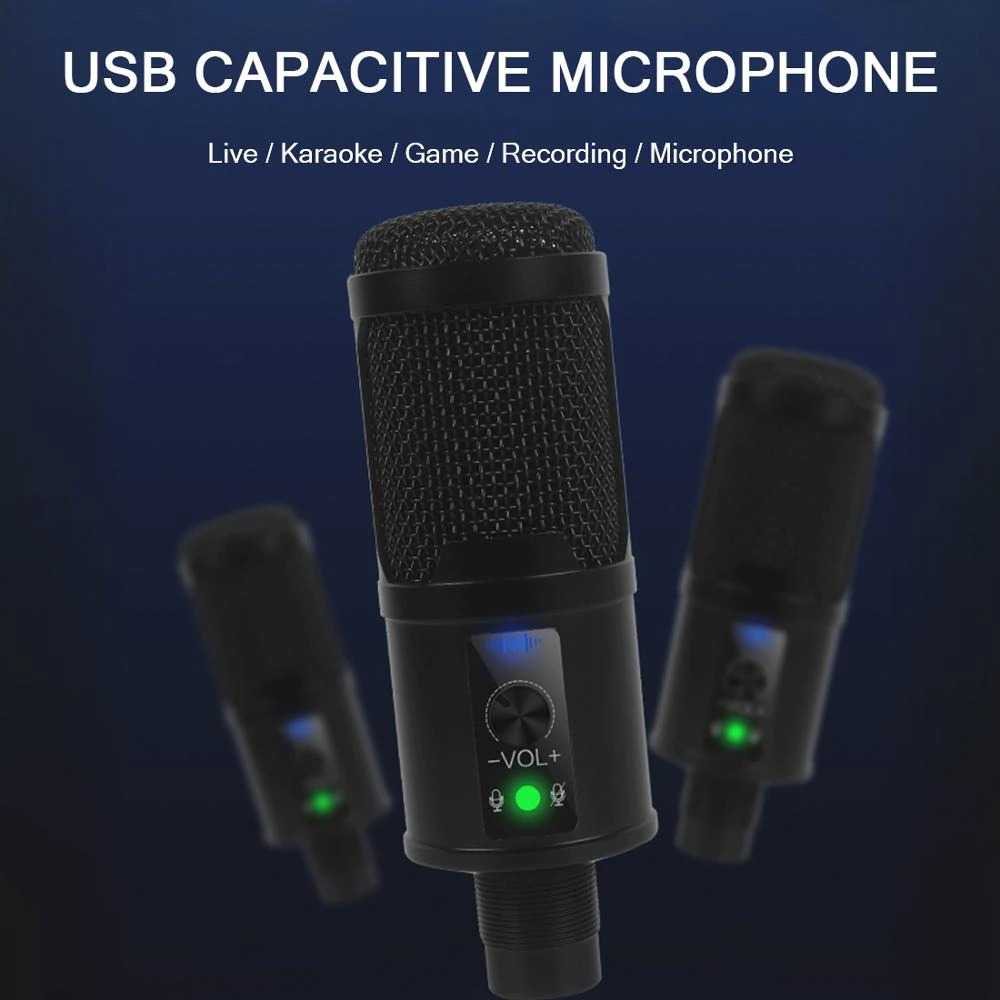 Marsnaska Microphone Condenser USB DJ Live Recording with Stand - BM-65