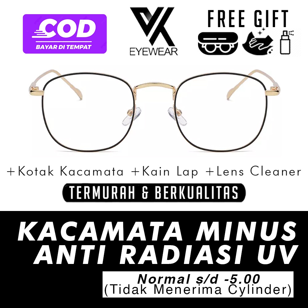 Kacamata 8261 MINUS ANTI RADIASI UV Hp, Laptop, Komputer Normal s/d -5.00  Korea Fashion Pria / Wanita / Anak-anak