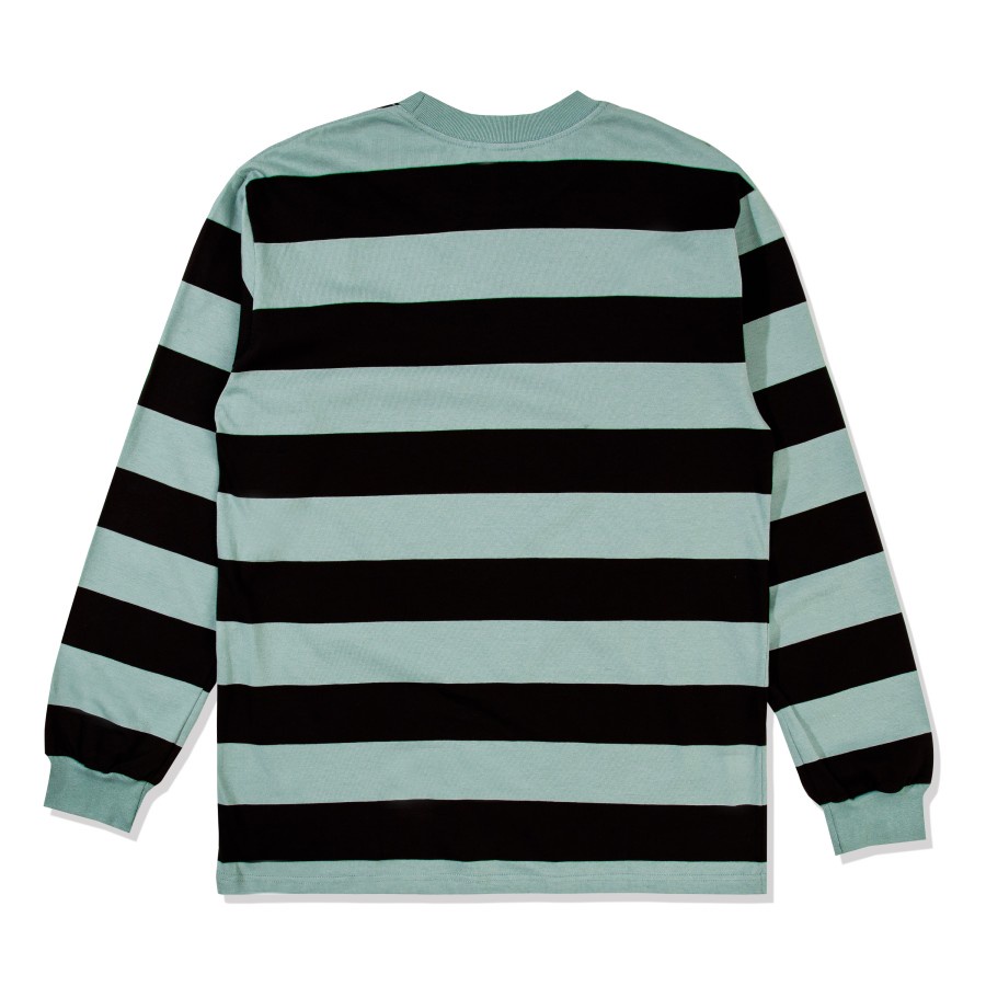 Real Heavy Long Sleeve Striped 16s Smokey Black