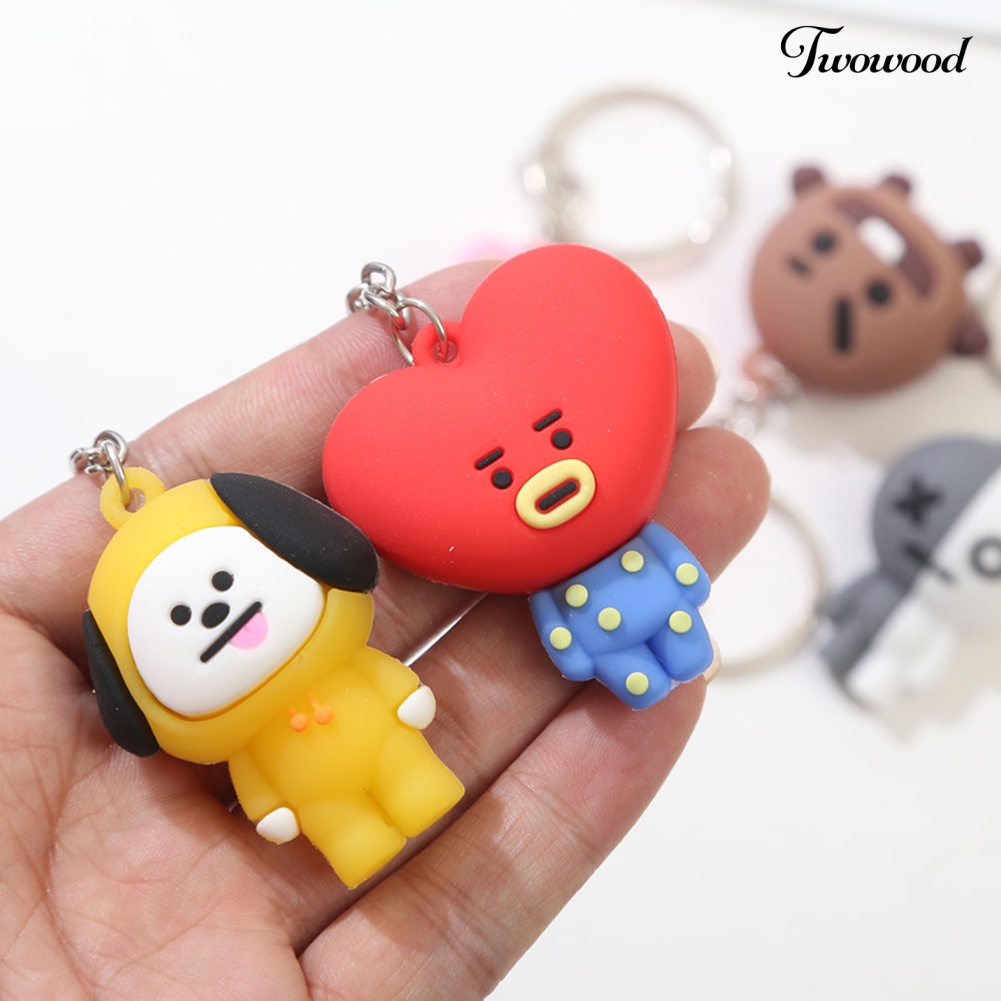 Twowood BTS Kartun Koala Anjing Liontin Gantungan Kunci Key Holder Dompet Mobil Gantung Dekorasi Hadiah