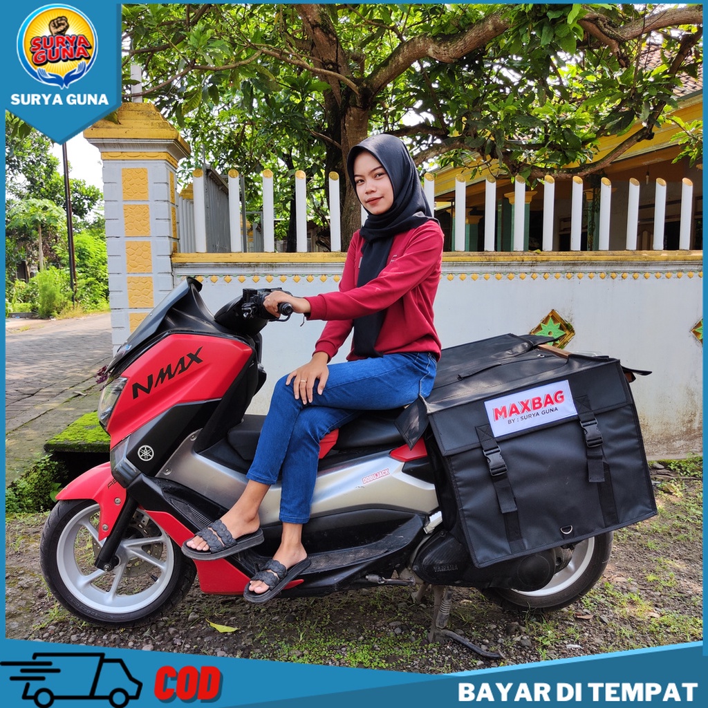 Tas sepeda motor tas kurir samping BAHAN TEBAL 100% ANTI AIR tas delivery makanan SIDE BAG LEBAR coc
