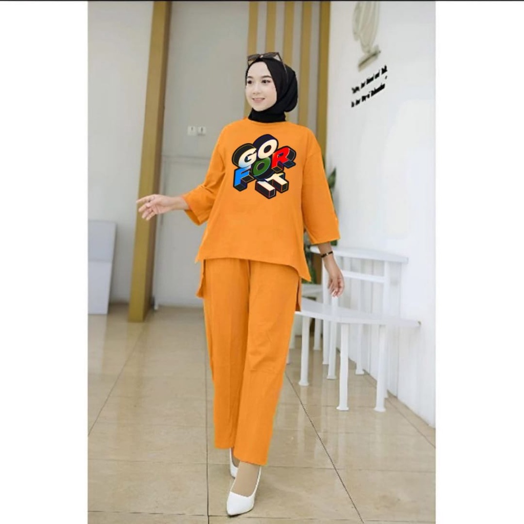 Setelan Tunik Muslim GO FOR IT/ Blouse Wanita