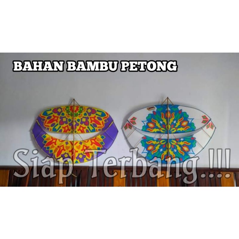 Layangan Gapangan Pegon Ceper 1 meter siap terbang Bonus sendaran