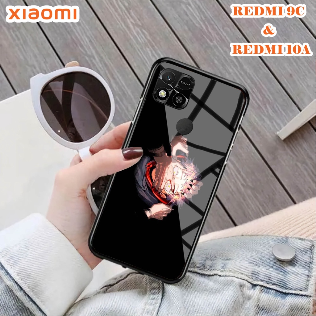 Softcase Glass Kaca REDMI 10A & REDMI 9C - Case Handphone REDMI 10A & REDMI 9C [T92].