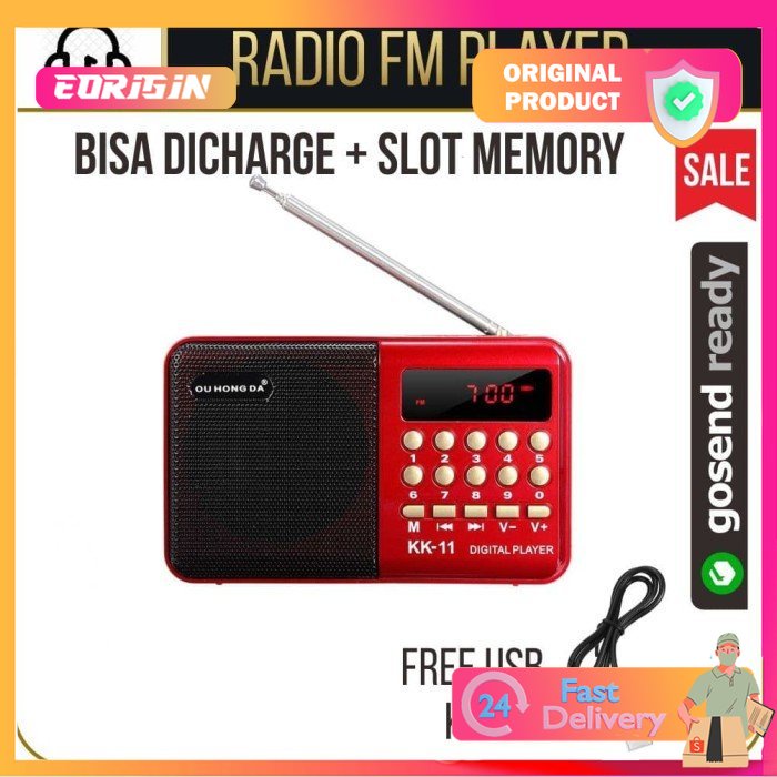 Radio FM Portable Bisa di Charge