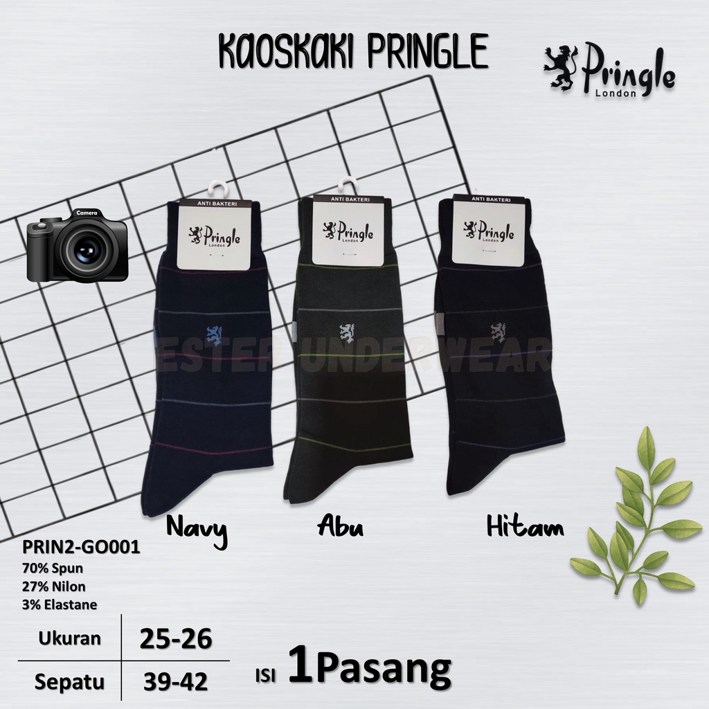 Pringle Kaos Kaki Kantor Pria Anti Bakteri Seri Motif Isi 1 Pasang