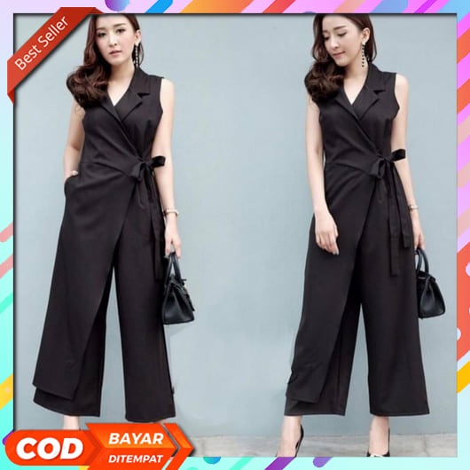 Jumpsuit Wanita Korean Style Pendek Jeans Terbaru 2022 Baju Kodok Jumbo Panjang Dewasa Ootd Setelan 