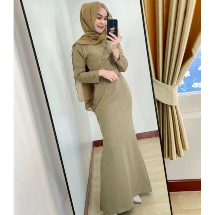 GAUN MERMAID  WOLLYCREP TERBARU GAMIS MODERN GAMIS KONDANGAN