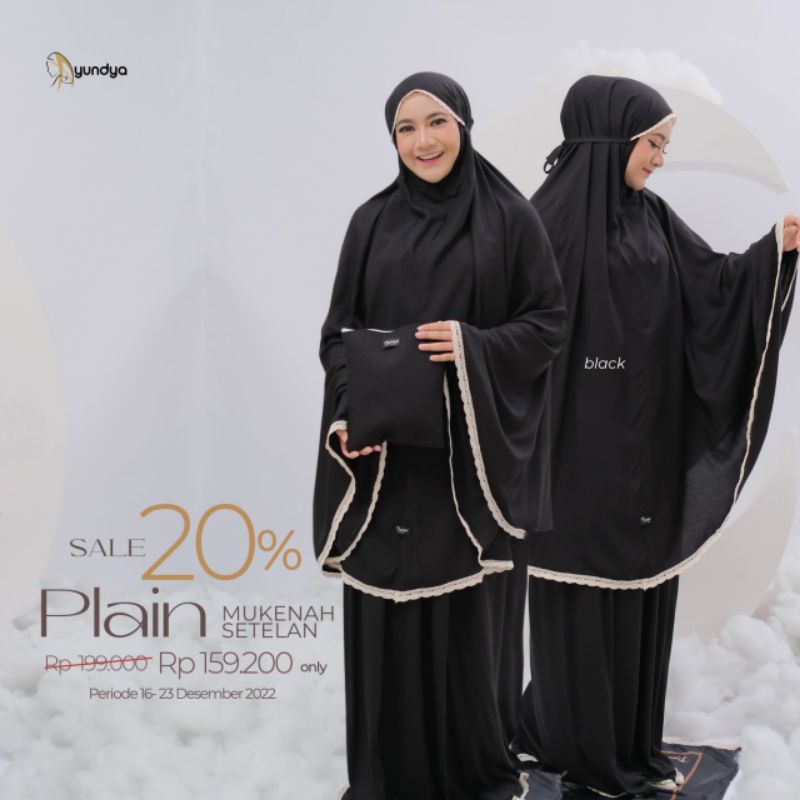 SALE TERLARIS MUKENA JUMBO HITAM RAYON SUPER ADEM