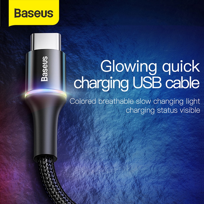 Kabel Data Fast Charging LED Baseus Halo iPhone / Type-C / Micro USB