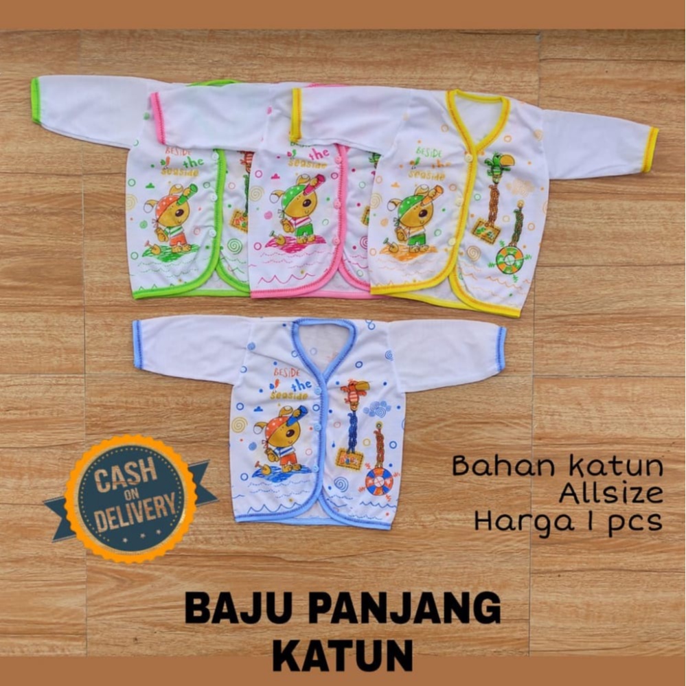 Baju bayi panjang KATUN halus lembut perlengkapan bayi lahir