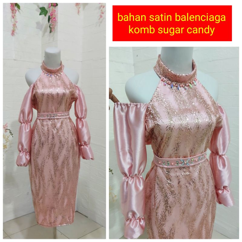 DRESS PENYANYI LENGAN KERUT// DRESS PESTA SUGAR CANDY