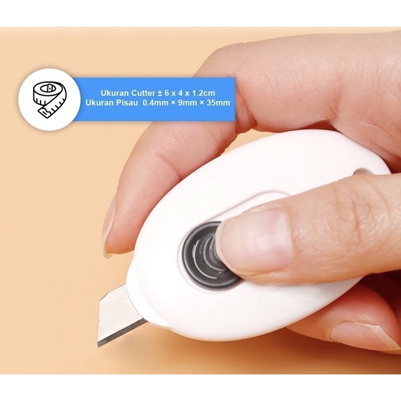 

Cutter mini unik bentuk oval pisau kecil portable Travel size impor