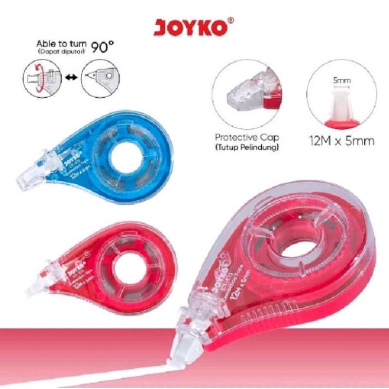 

Correction Tape JOYKO CT-573 Tip-X Tip Ex Pita 13 Meter Fleksibel Putar Hingga 90°