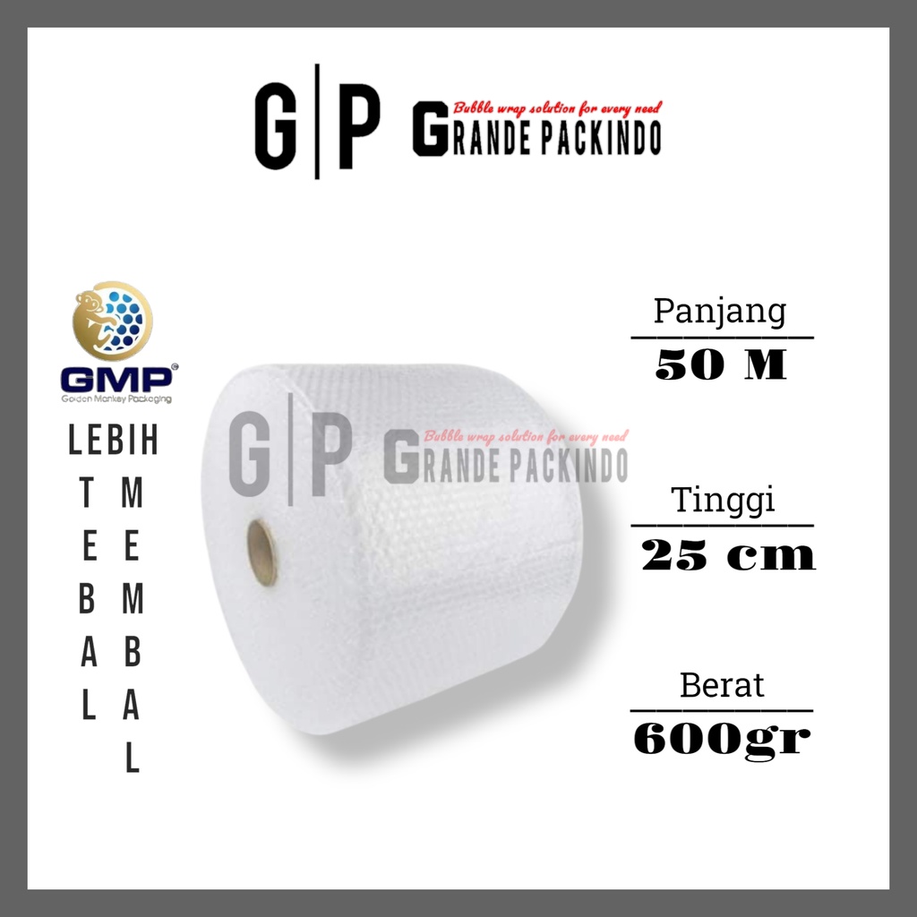 

BUBBLE WRAP PREMIUM TEBAL MURAH ROLL 50 METER PUTIH / HITAM
