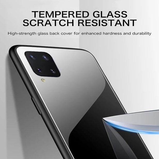 Case Kesing Samsung A12 Premium Glass Case Soft Cover