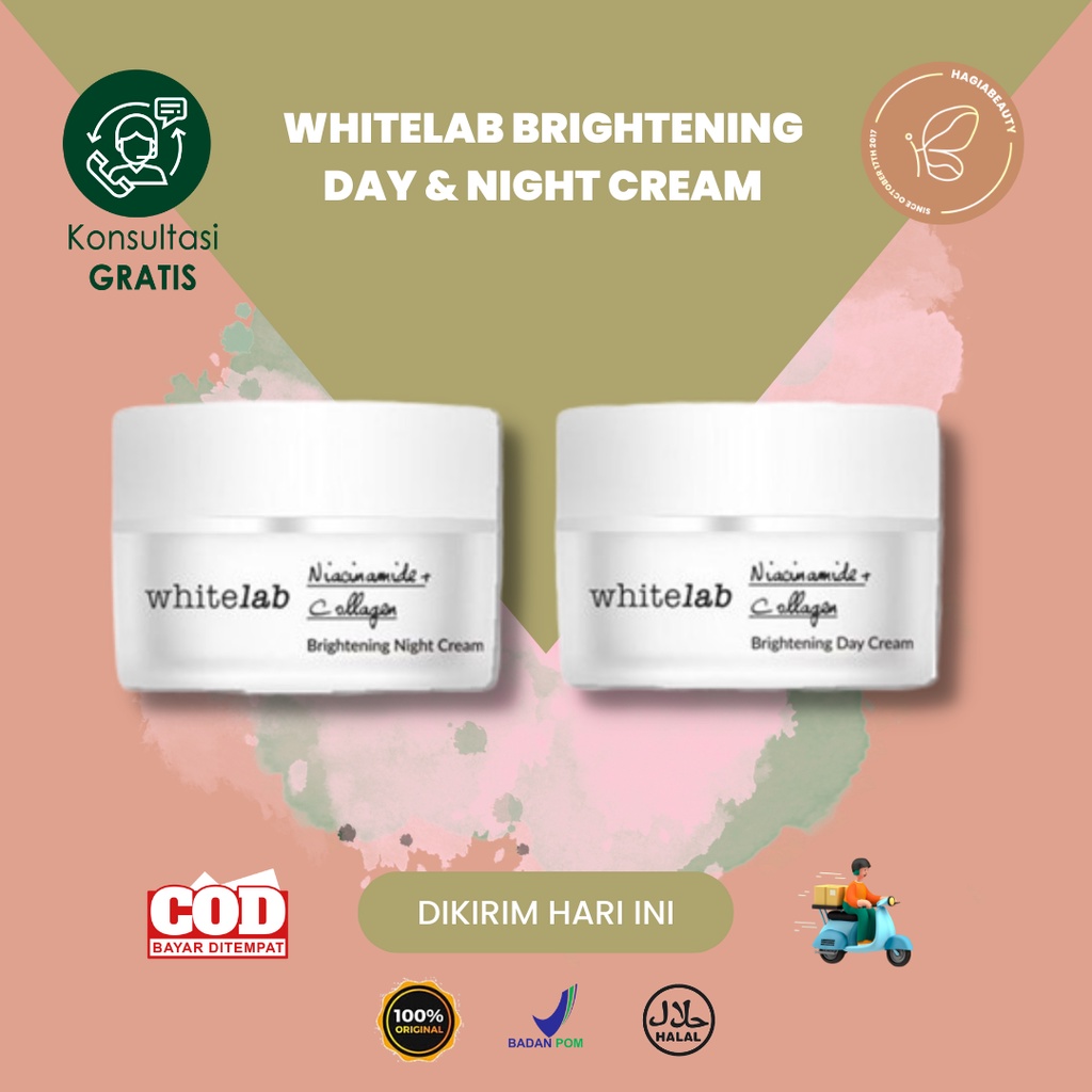 Bisa COD - Whitelab Brightening Day &amp; Night Cream - Cream Siang Malam /mencerahkan/niacinamide