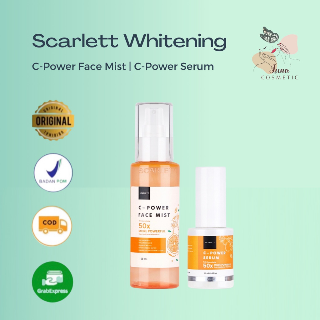 Scarlett Whitening C-Power Face Mist |  C-Power Serum