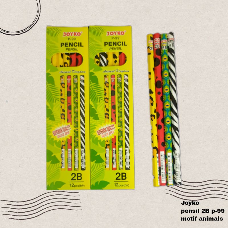 

Joyko p-99 pensil 2B motif animal 12pcs