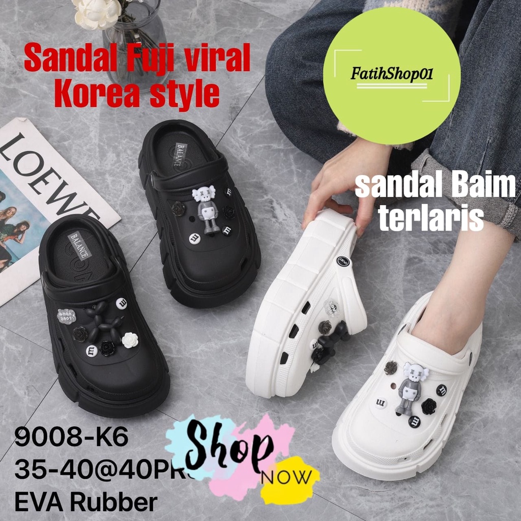 Sandal baim wanita bahan eva rubber terviral 9008-K6-K8L-K5 (35-40) sandal baim balance terlaris