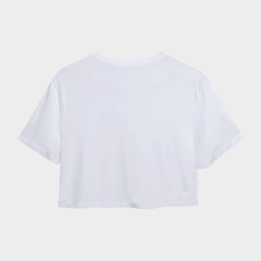 Crop Top Oversize Biowash 24s White - Kaos Polosan Putih  Crop Top Oversize Lengan Pendek